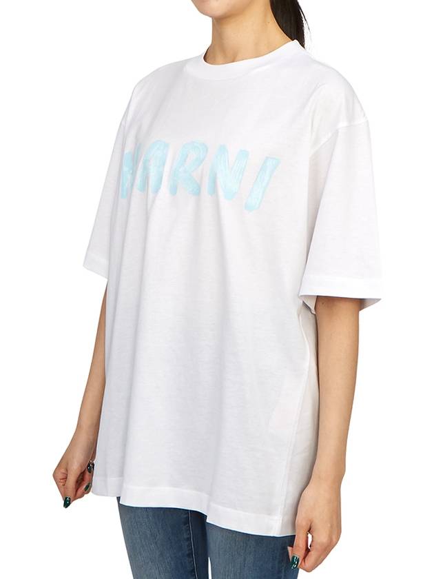 Logo Lettering Boxy Fit Short Sleeve T-Shirt White - MARNI - BALAAN 3