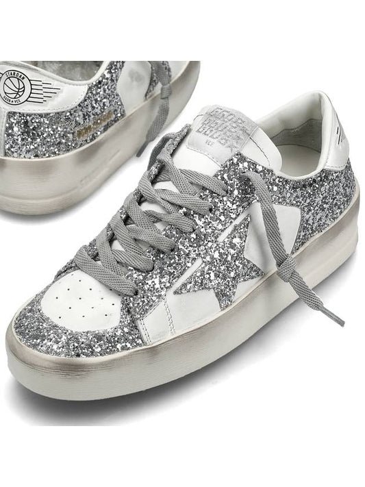 Stardan Glitter Low Top Sneakers Silver - GOLDEN GOOSE - BALAAN 2