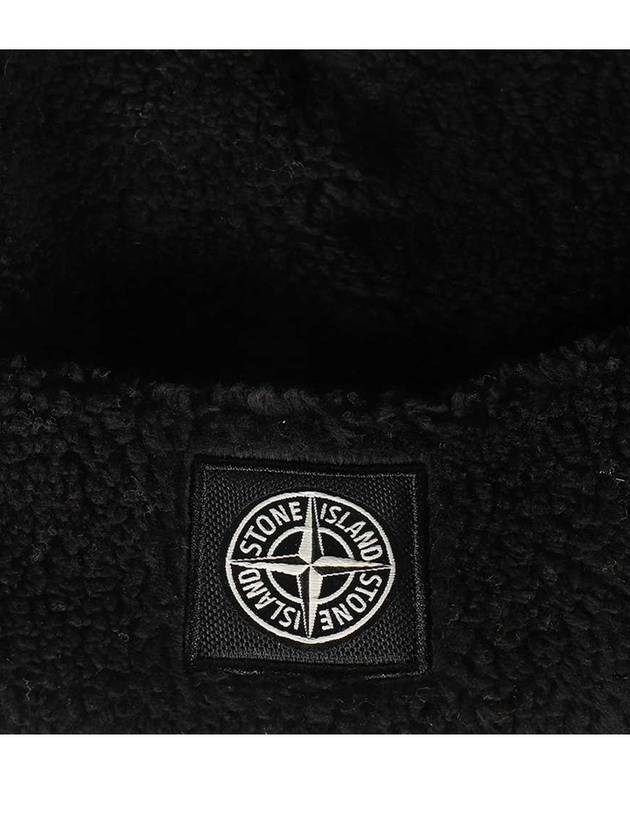 691599677 V0029 Logo Patch Wool Beanie Black Hat TJ - STONE ISLAND - BALAAN 5