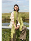 Cashmere Pashmina Muffler Green Olive - WILL'O THE WISP - BALAAN 1