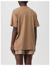 Logo Print Organnic Cotton Short Sleeve T-Shirt Brown - BURBERRY - BALAAN 4