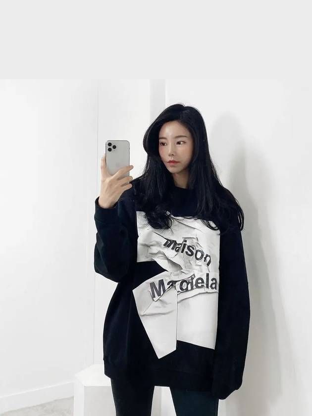 FW logo oversized sweatshirt black - MAISON MARGIELA - BALAAN 1