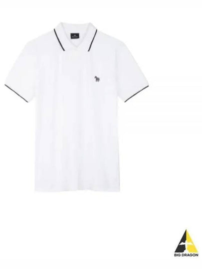 Zebra Patch Regular Fit Short Sleeve Polo Shirt White - PAUL SMITH - BALAAN 2