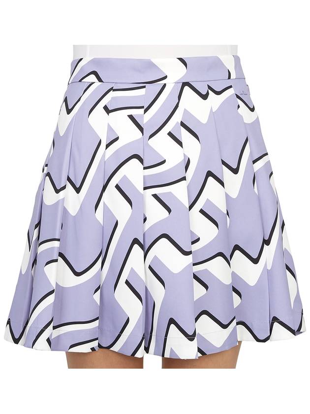 Women's Adina Print Pleat Skirt Purple - J.LINDEBERG - BALAAN 7