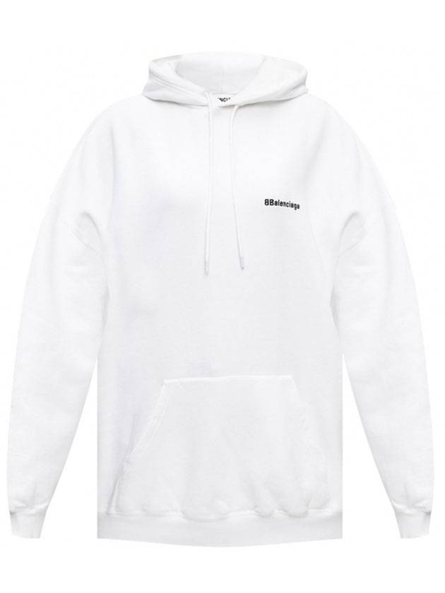 BB Logo Oversized Hoodie White - BALENCIAGA - BALAAN 1