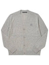 C60038 LIGHT GRAY MELANGE face logo cardigan - ACNE STUDIOS - BALAAN 2