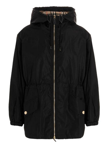 Nylon Lightweight Hooded Jacket Black - BURBERRY - BALAAN 1