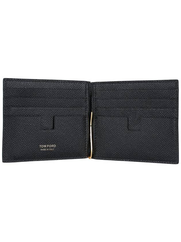 Small Grain Leather Money Clip Half Wallet Black - TOM FORD - BALAAN 5