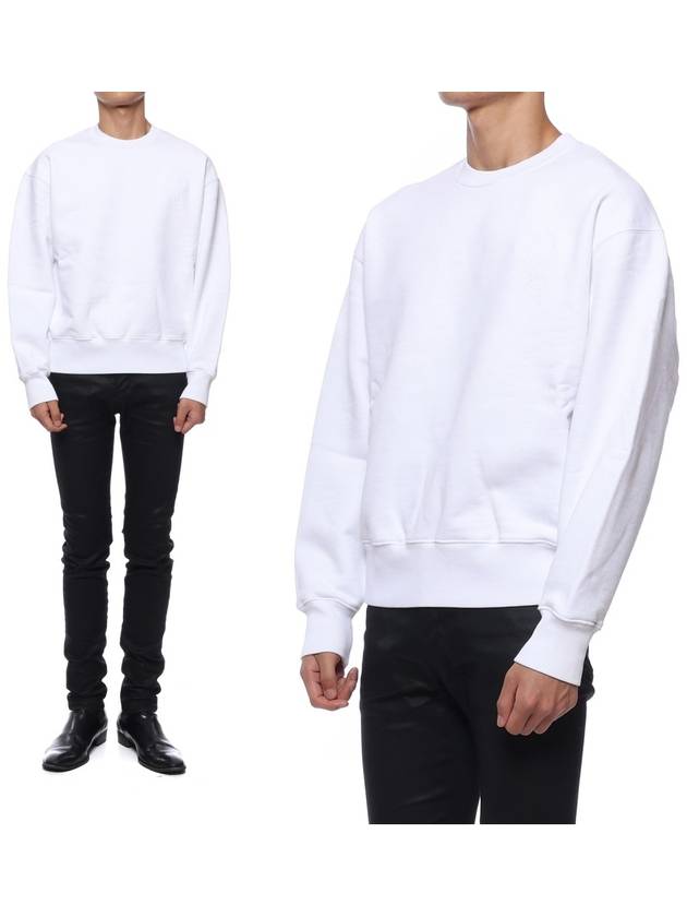 Tone On Tone Big Heart Logo Sweatshirt White - AMI - BALAAN 2