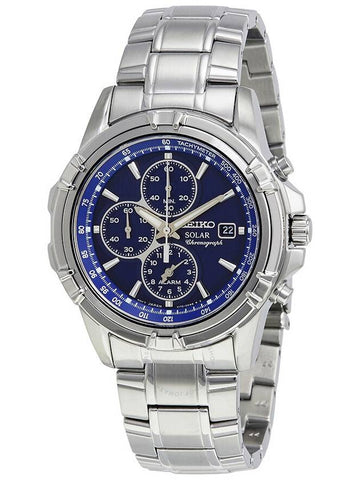 Seiko Solar Alarm Chronograph Blue Dial Men's Watch SSC141 - SEIKO - BALAAN 1