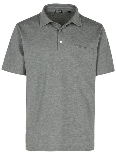 Zegna Grey Cotton Polo Shirt - ERMENEGILDO ZEGNA - BALAAN 1