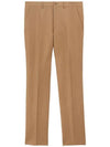 Wool Linen Tailored Straight Pants Camel - BURBERRY - BALAAN 1