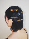 AMONG RIBBON HAIR PIN LEOPARD Leopard ribbon clip pin - USITE - BALAAN 3