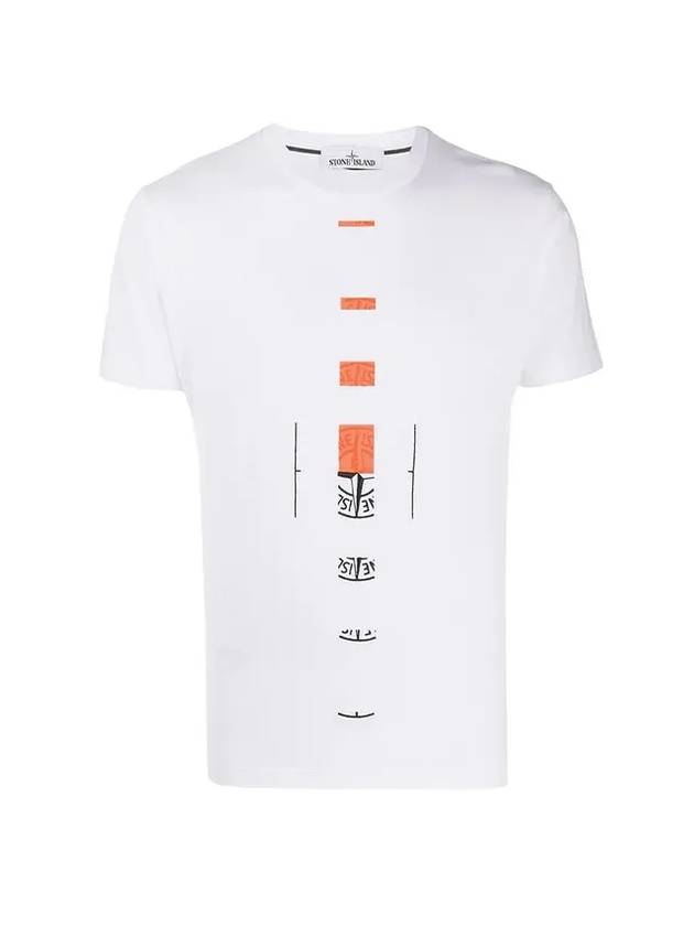 Men's Big Logo Crew Neck Short Sleeve T-Shirt White - STONE ISLAND - BALAAN 1