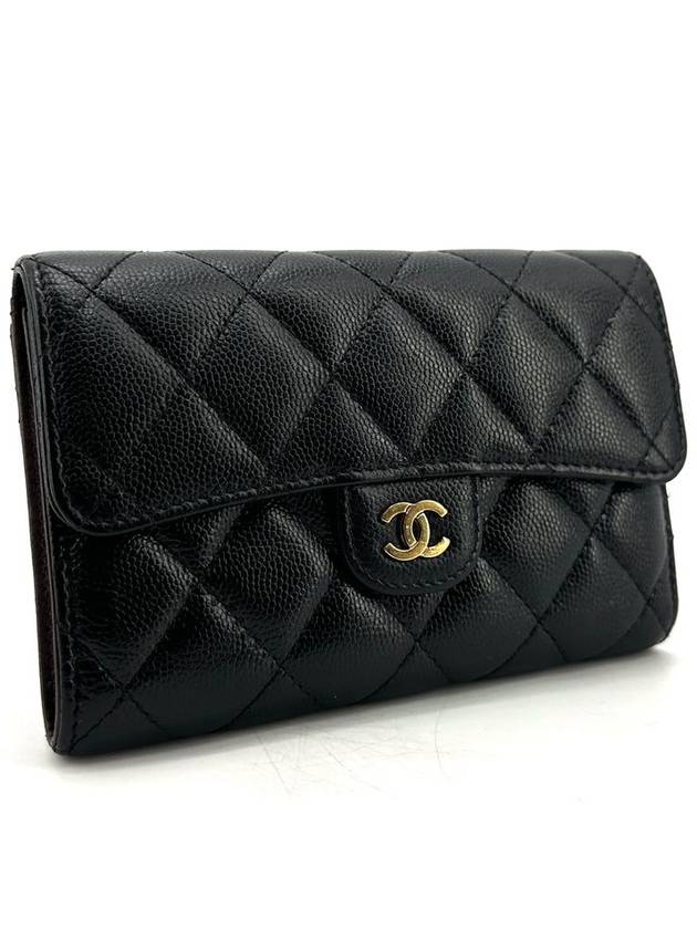 Classic caviar gold flap medium wallet - CHANEL - BALAAN 1