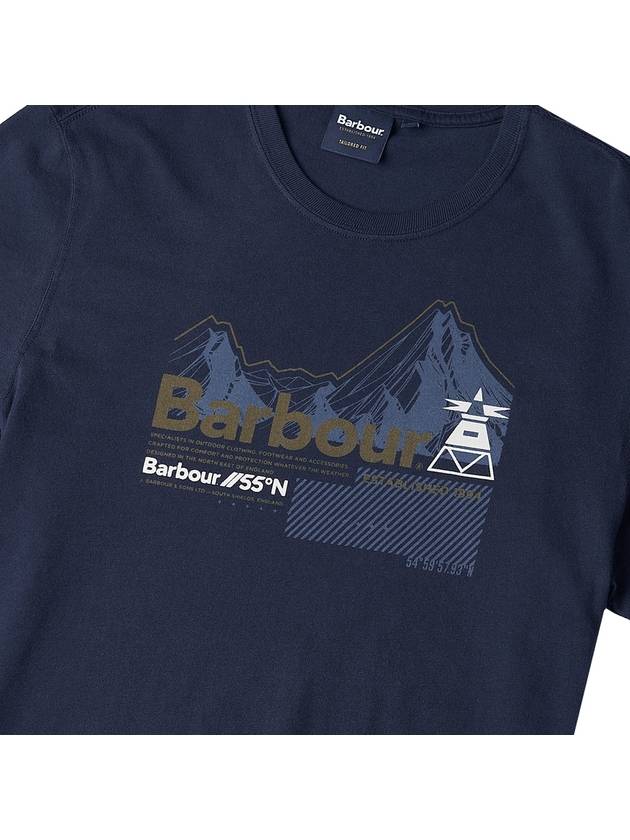 Logo Print Cotton Short Sleeve T-shirt Navy - BARBOUR - BALAAN 6