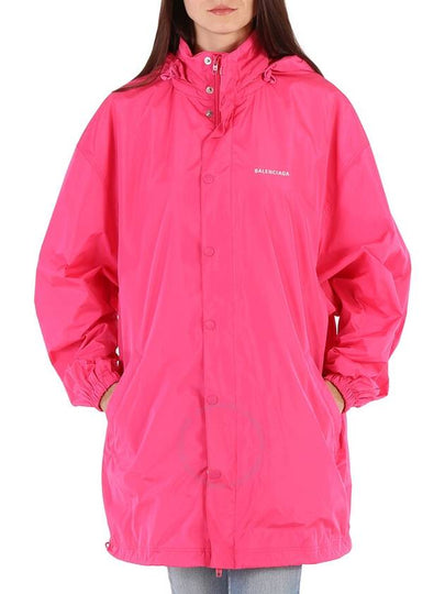 logo oversized taffeta raincoat pink - BALENCIAGA - BALAAN 2