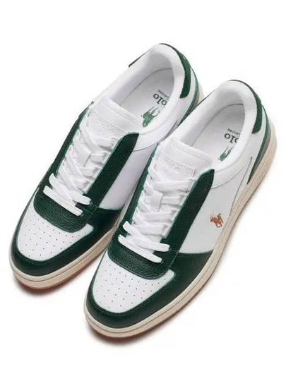 Polo Court Leather Low Top Sneakers White Green - POLO RALPH LAUREN - BALAAN 2