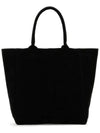 Women's Yenky Flocked Logo Tote Bag Black - ISABEL MARANT - BALAAN 3