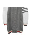 Melton Varsity Jacket Grey - THOM BROWNE - BALAAN 3