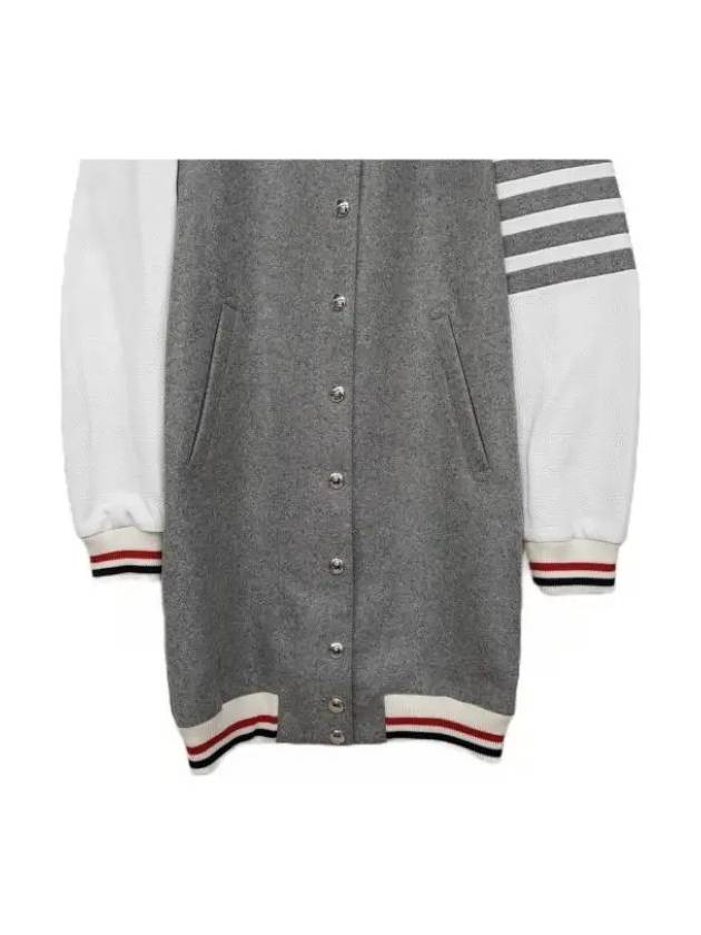 Melton Varsity Jacket Grey - THOM BROWNE - BALAAN 3