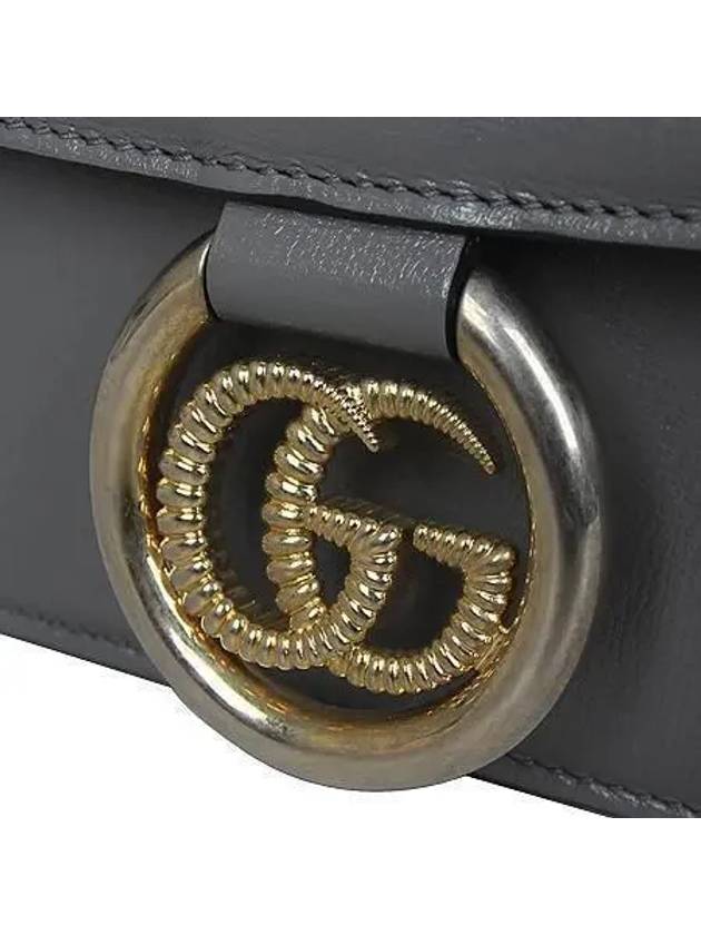 589474 GG logo torchon gray leather small shoulder bag - GUCCI - BALAAN 3