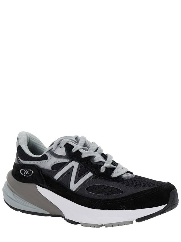 Black Low Top Sneakers With Logo Detail In Suede And Tech Fabric Woman - NEW BALANCE - BALAAN 2