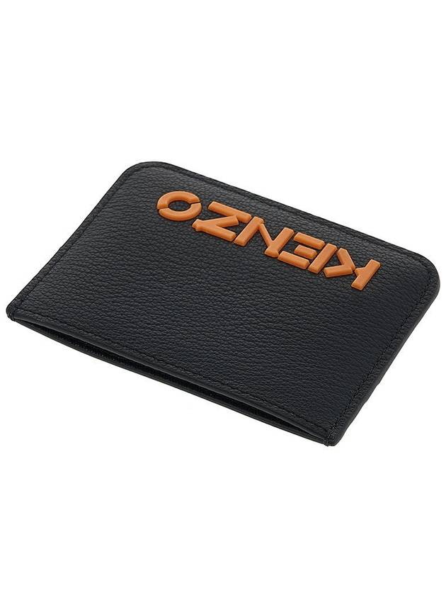 Logo Calf Leather Card Wallet Black - KENZO - BALAAN 5