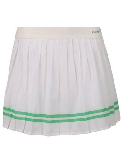 Women's Classic Logo Pleated Skirt White - SPORTY & RICH - BALAAN 2