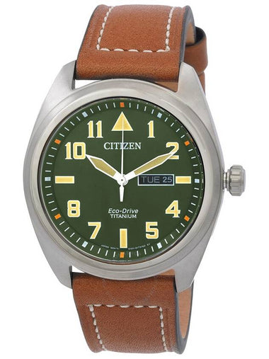 Citizen Eco-Drive Avion Super Titanium Green Dial Men's Watch BM8560-02X - CITIZEN - BALAAN 1