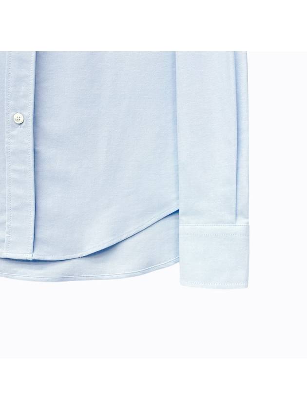 Heart Logo Boxy Fit Button Long Sleeve Shirt Sky Blue - AMI - BALAAN 4