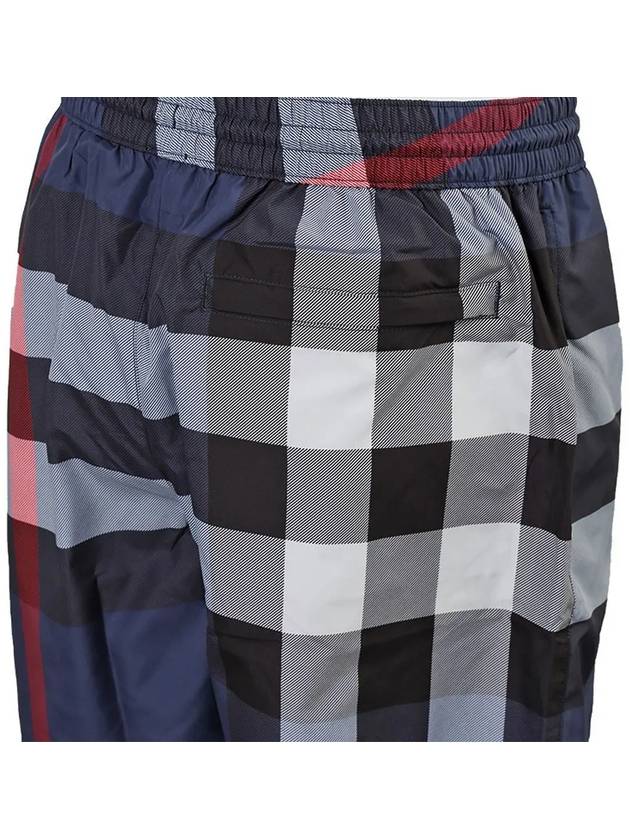 Men's Check Drawstring Swim Shorts Carbon Blue - BURBERRY - BALAAN 4