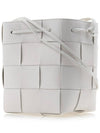 Intrecciato Cassette Small Bucket Bag White - BOTTEGA VENETA - BALAAN 3