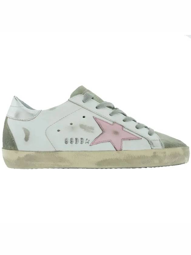 Women's Superstar Silver Heel Tab Pink Star Low Top Sneakers White - GOLDEN GOOSE - BALAAN 2