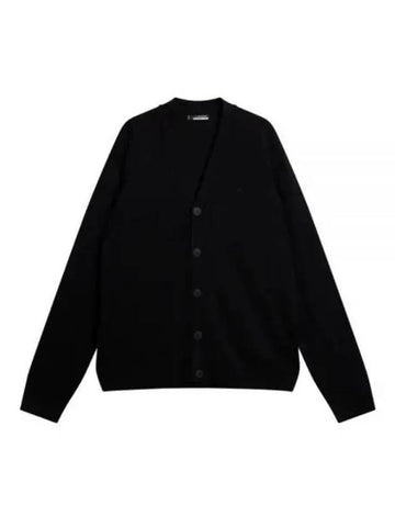 Lucas Merino Wool Knit Cardigan Black - J.LINDEBERG - BALAAN 1