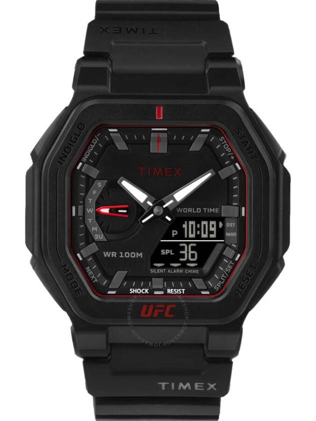 Timex UFC Colossus Alarm World Time Quartz Analog-Digital Black Dial Men's Watch TW2V55200 - TIMEX - BALAAN 1