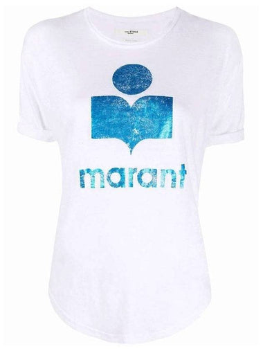 Coldy Logo Print Short Sleeve T-Shirt White - ISABEL MARANT - BALAAN 1