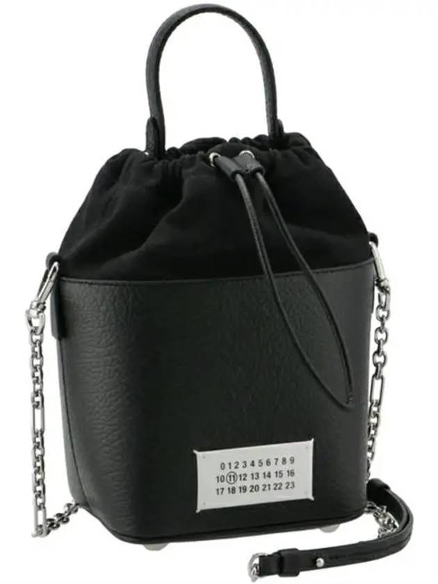 5AC Number Logo Texture Leather Bucket Bag Black - MAISON MARGIELA - BALAAN 2