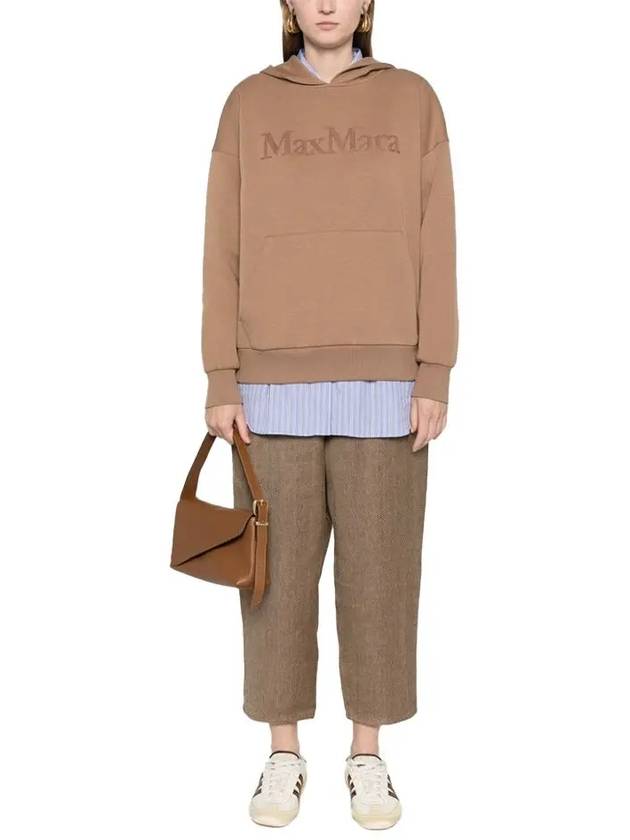 Sapore Embroidered Logo Hoodie Camel - MAX MARA - BALAAN 4