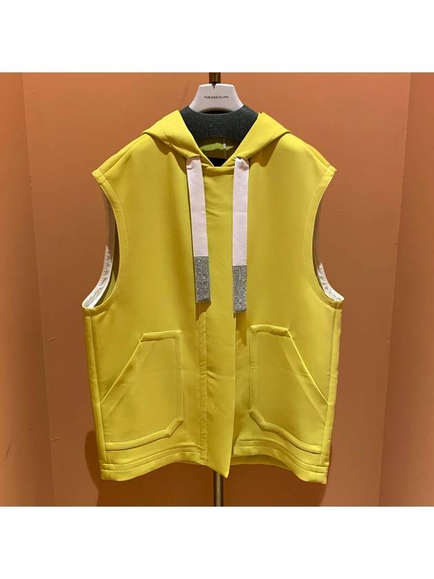 Zip-Up Hoodie Vest Yellow - FABIANA FILIPPI - BALAAN 2