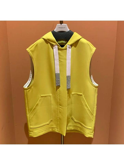 Zip-Up Hoodie Vest Yellow - FABIANA FILIPPI - BALAAN 2