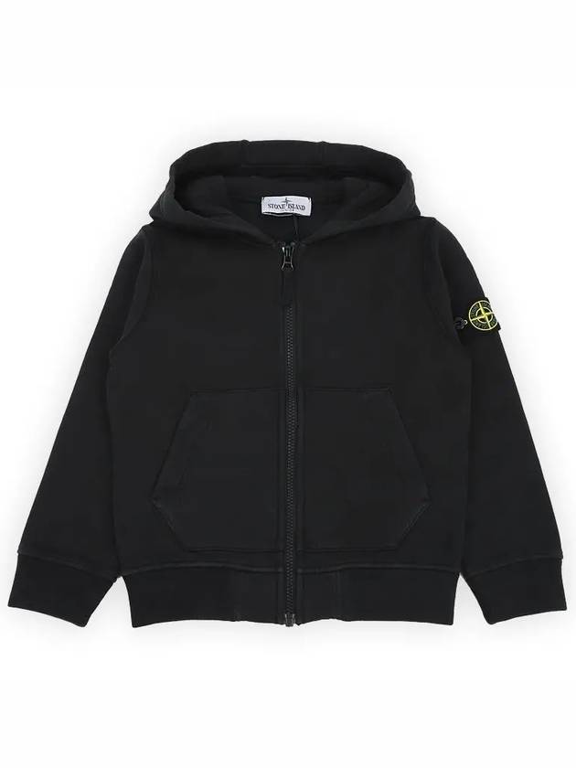 Stone Kids Waffen Patch Hooded Zip Up Jacket Black 791660720 V0029 10 12A - STONE ISLAND - BALAAN 2