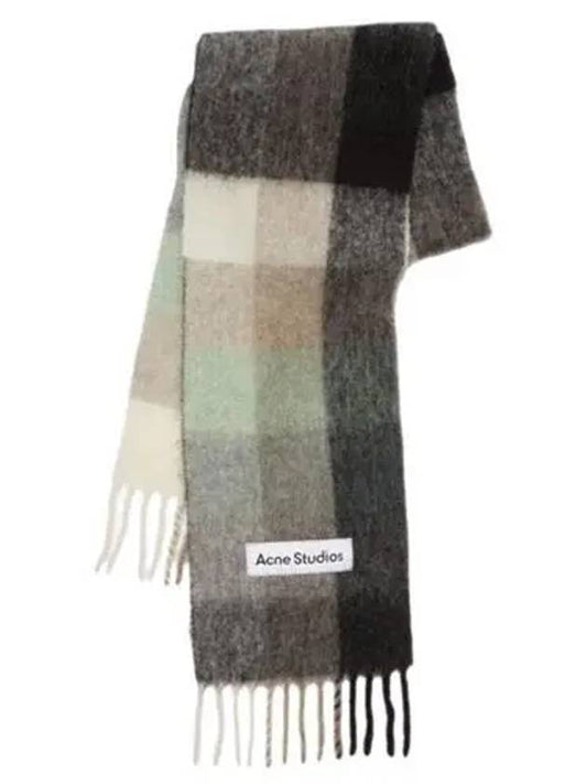 Check Mohair Muffler Green Grey Black - ACNE STUDIOS - BALAAN 2