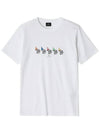 Zebra Line Up Logo Print Cotton Short Sleeve T-Shirt White - PAUL SMITH - BALAAN 5