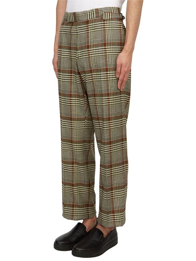 Sang Tartan Pattern Viscose Straight Wide Pants Green - VIVIENNE WESTWOOD - BALAAN 3