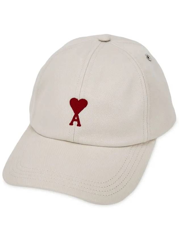 De Coeur Embroidered Logo Ball Cap Beige - AMI - BALAAN 2