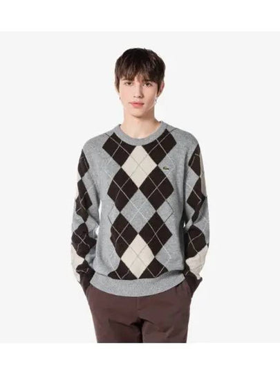 Men's Argyle Pullover Grey - LACOSTE - BALAAN 2