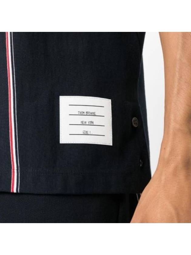 RWB Stripe Polo Shirt Navy - THOM BROWNE - BALAAN 6