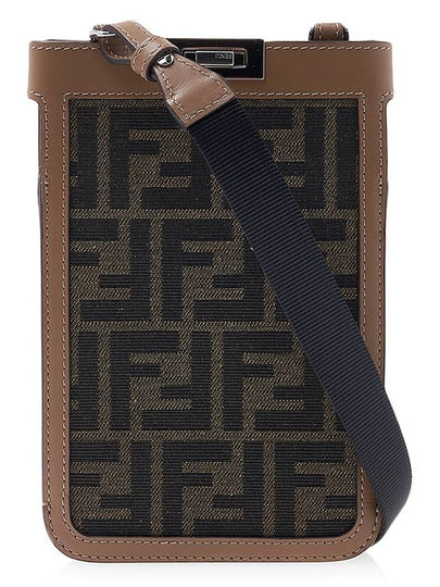 Peekaboo Phone Case Cross Bag Brown - FENDI - BALAAN 2