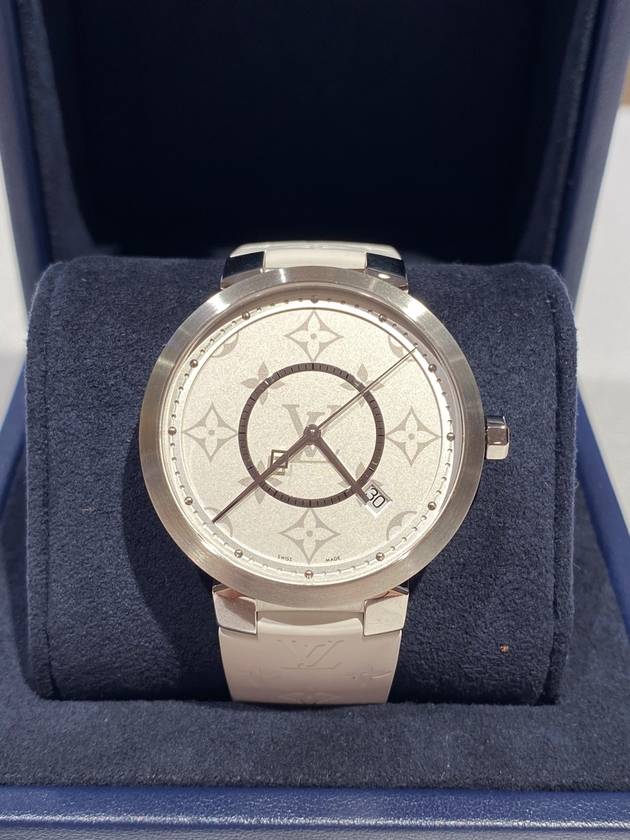 Women s Tambour Slim Monogram White 39mm 23 Years QZ120Z Condition - LOUIS VUITTON - BALAAN 6